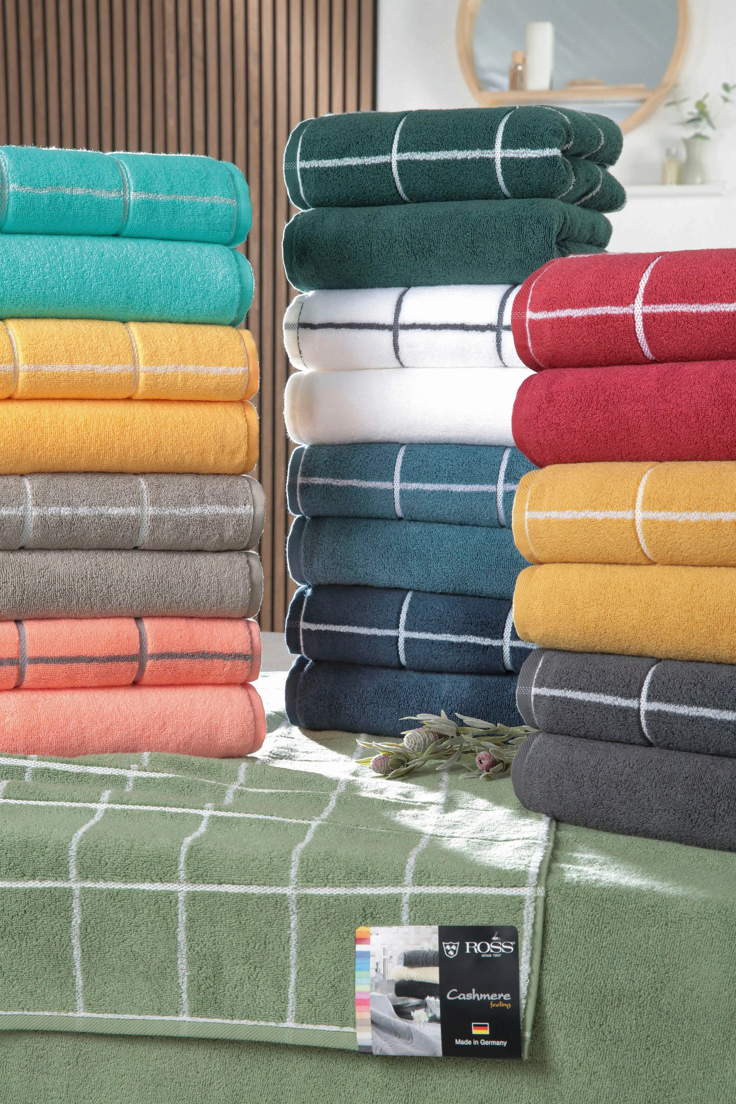 ROSS Duschtuch Uni, Frottier (1-St), Überkaro günstig online kaufen