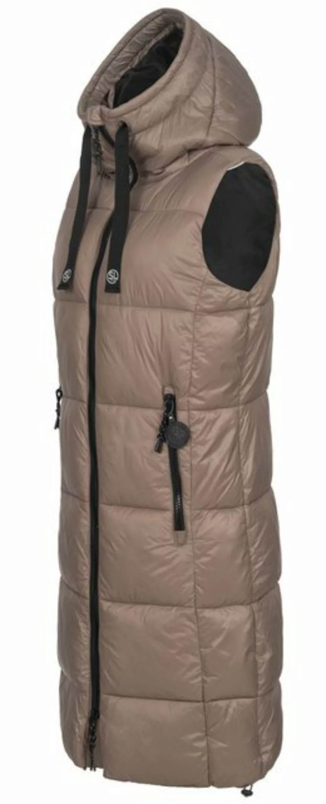 SUBLEVEL Steppweste Damen mit Kapuze Waistcoat lange Winter Weste Bodywarme günstig online kaufen