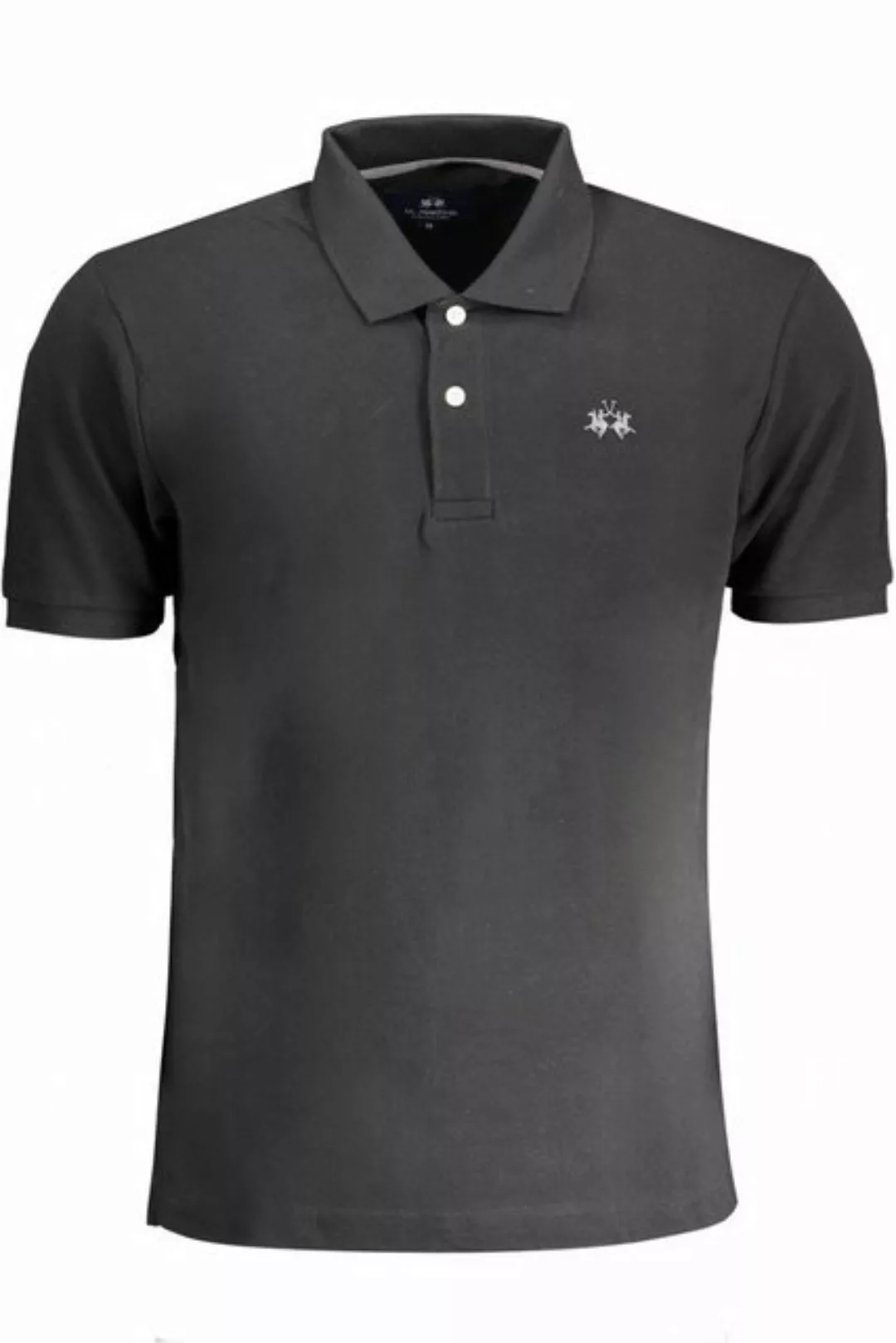 La Martina Poloshirt Schwarzes Herren Poloshirt, Regular Fit, Stickerei günstig online kaufen