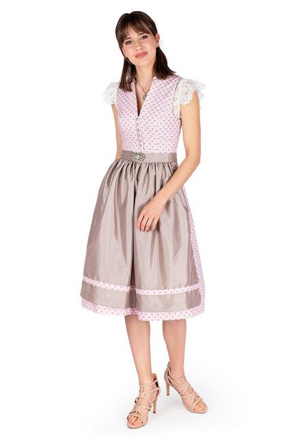 Alpenwahnsinn Dirndl Midi Dirndl 2tlg. - LEYLA - rosé/helltaupe günstig online kaufen