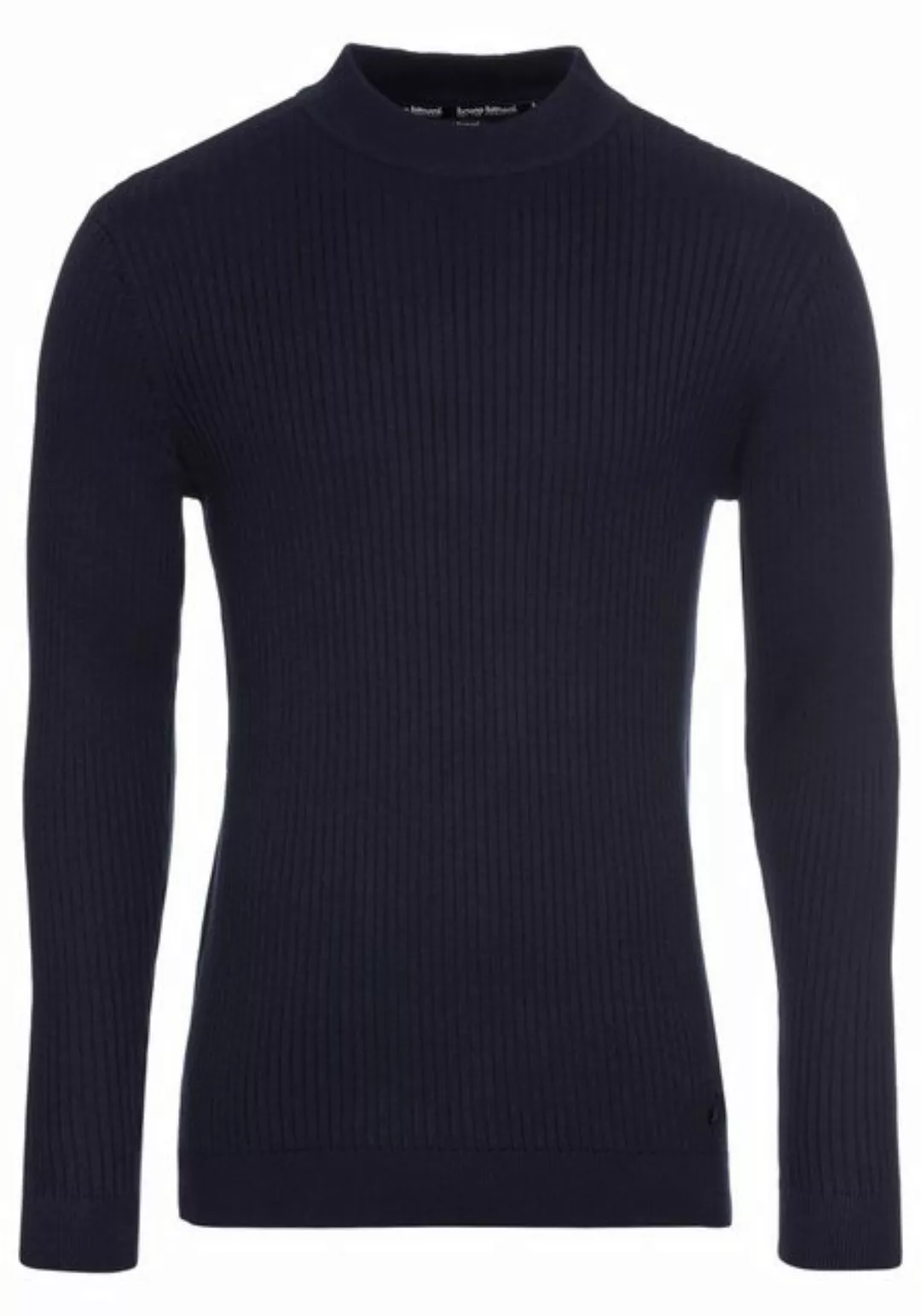 Bruno Banani Stehkragenpullover in Rippstrickoptik günstig online kaufen