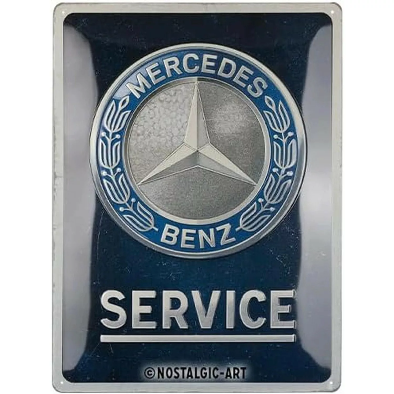 Nostalgic-Art Blechschild 30 x 40 cm - Mercedes-Benz - Service Emblem Blue günstig online kaufen