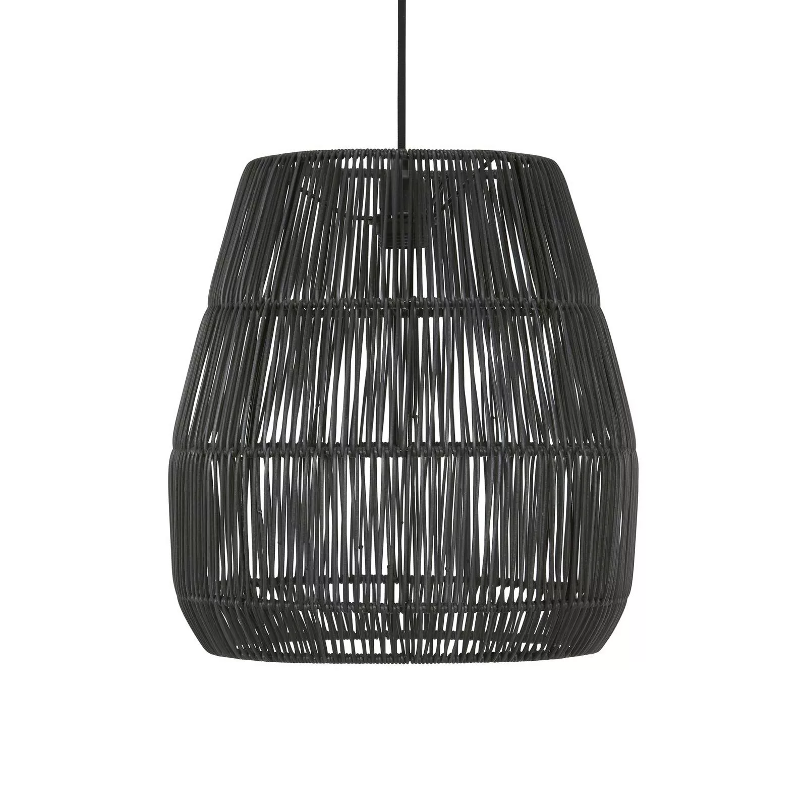 PR Home Hängeleuchte Saigon, Rattanoptik, schwarz, Ø 38 cm günstig online kaufen