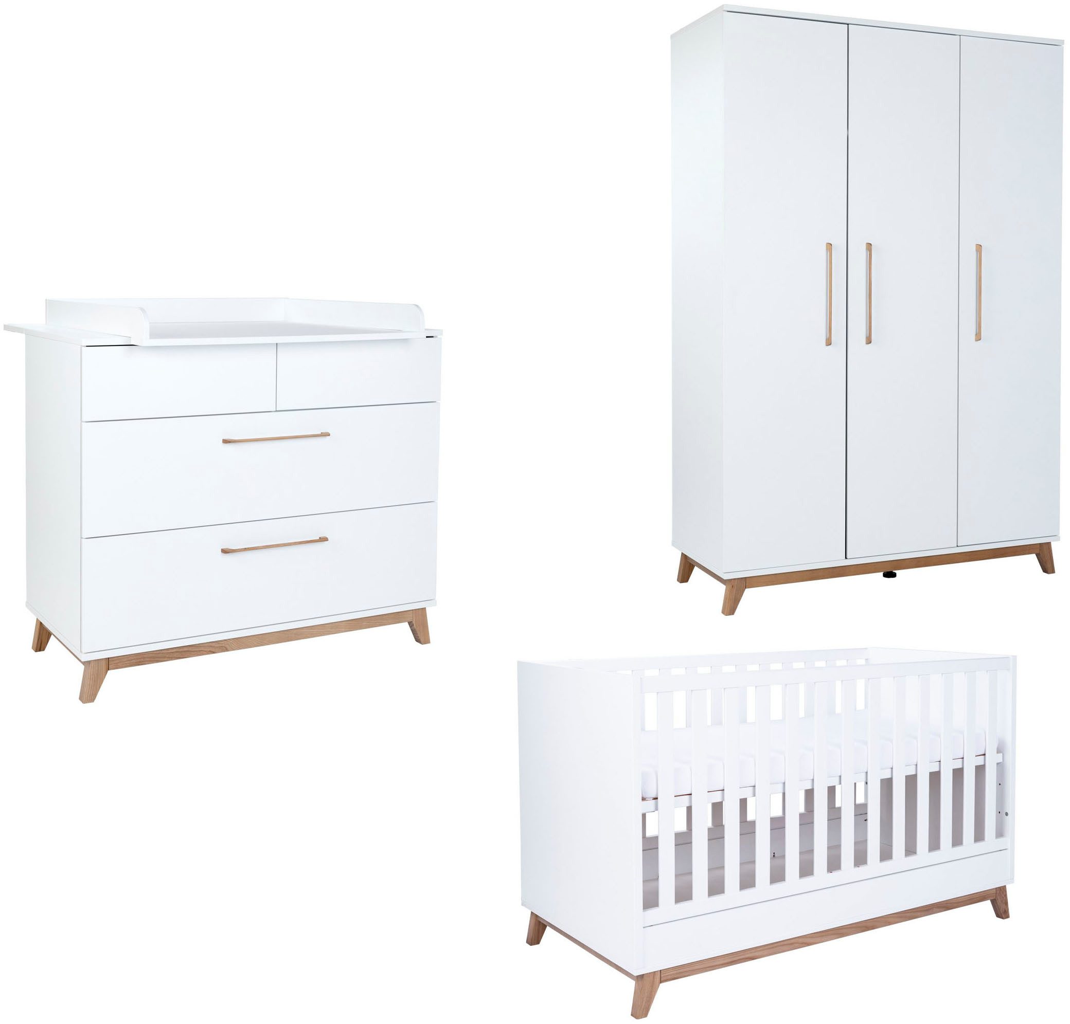 arthur berndt Babymöbel-Set "Babyzimmer Set "Lina" 3-teilig", (Spar-Set, 3 günstig online kaufen