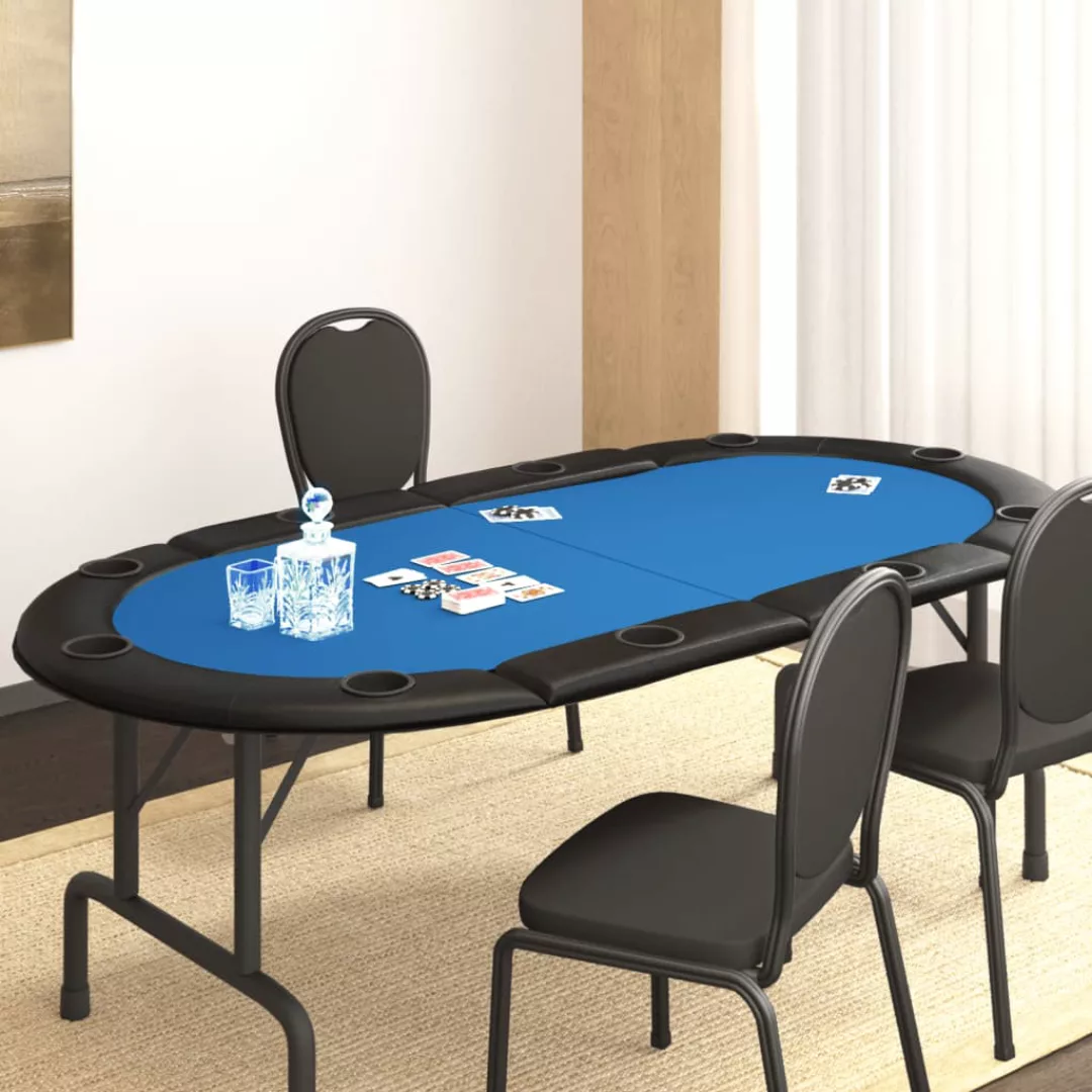 Vidaxl Poker-tischauflage Klappbar 10 Spieler Blau 208x106x3 Cm günstig online kaufen