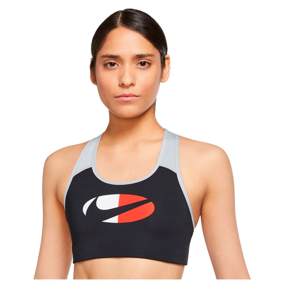 Nike Dri Fit Swoosh Bh XL Black / White / Lt Smoke Grey / Black günstig online kaufen