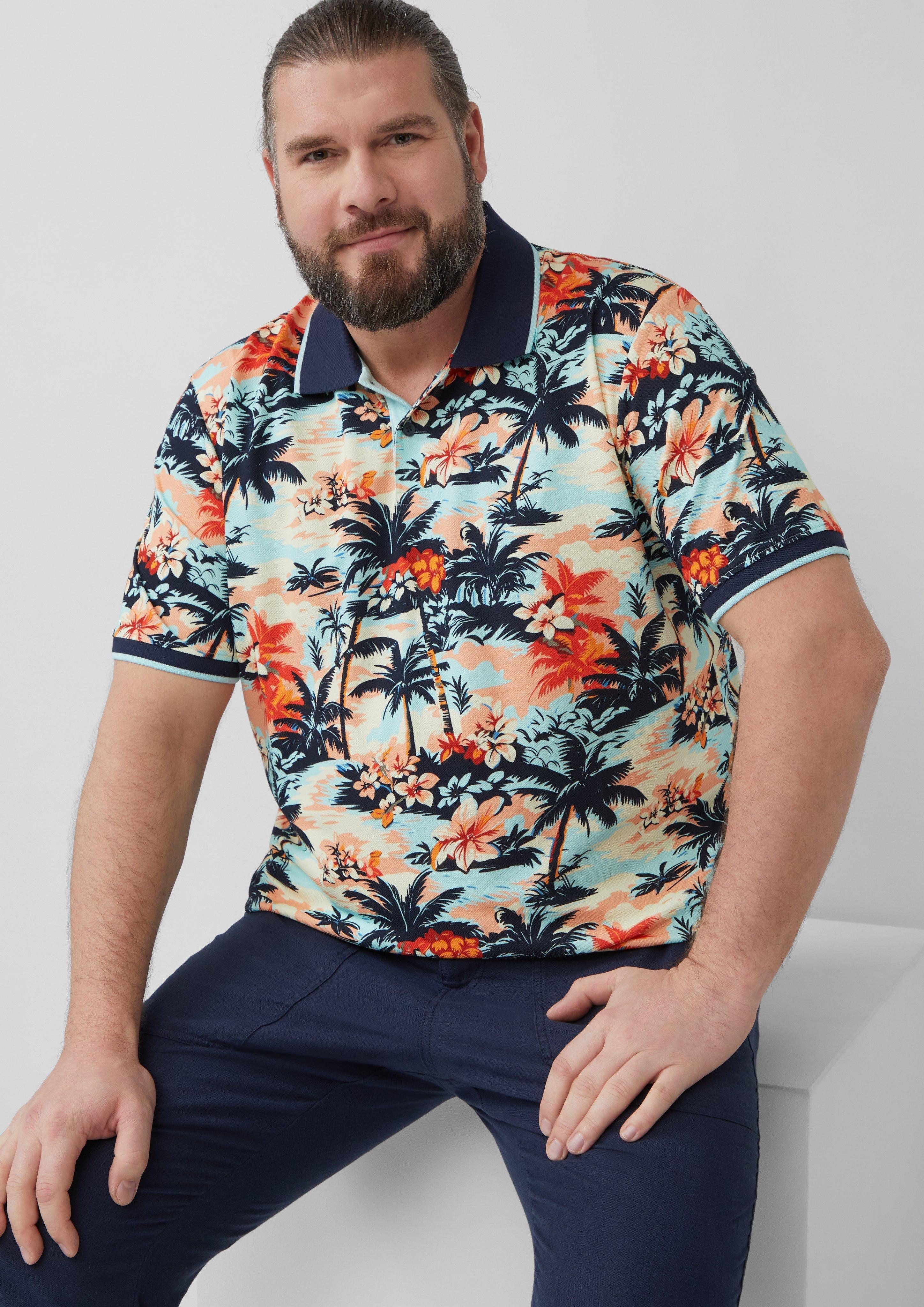 s.Oliver Kurzarmshirt Poloshirt aus Baumwolle mit günstig online kaufen