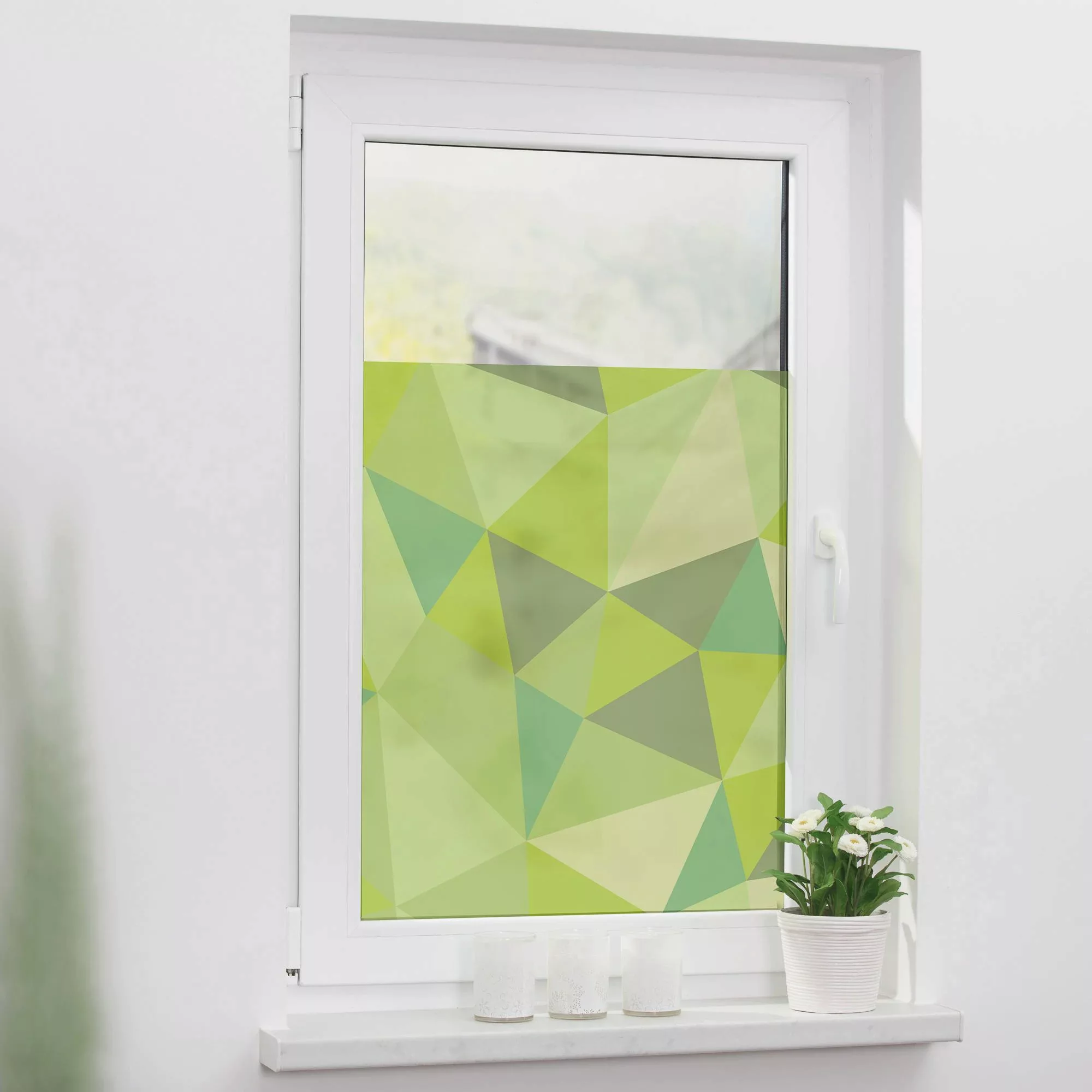 LICHTBLICK ORIGINAL Fensterfolie "Pattern Dreiecke", 1 St., blickdicht, str günstig online kaufen