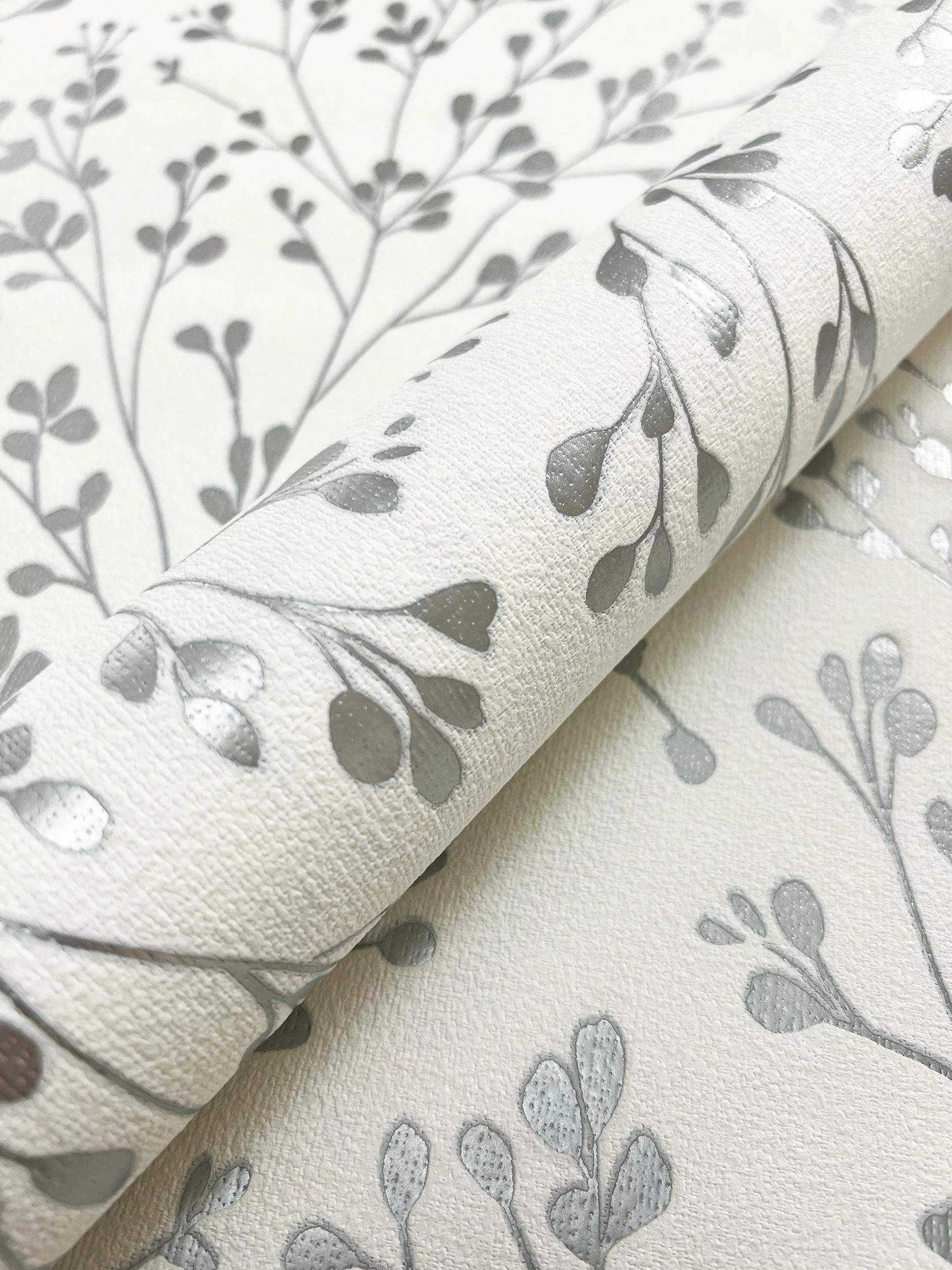 Newroom Vliestapete, Weiß Tapete Floral Zweige günstig online kaufen