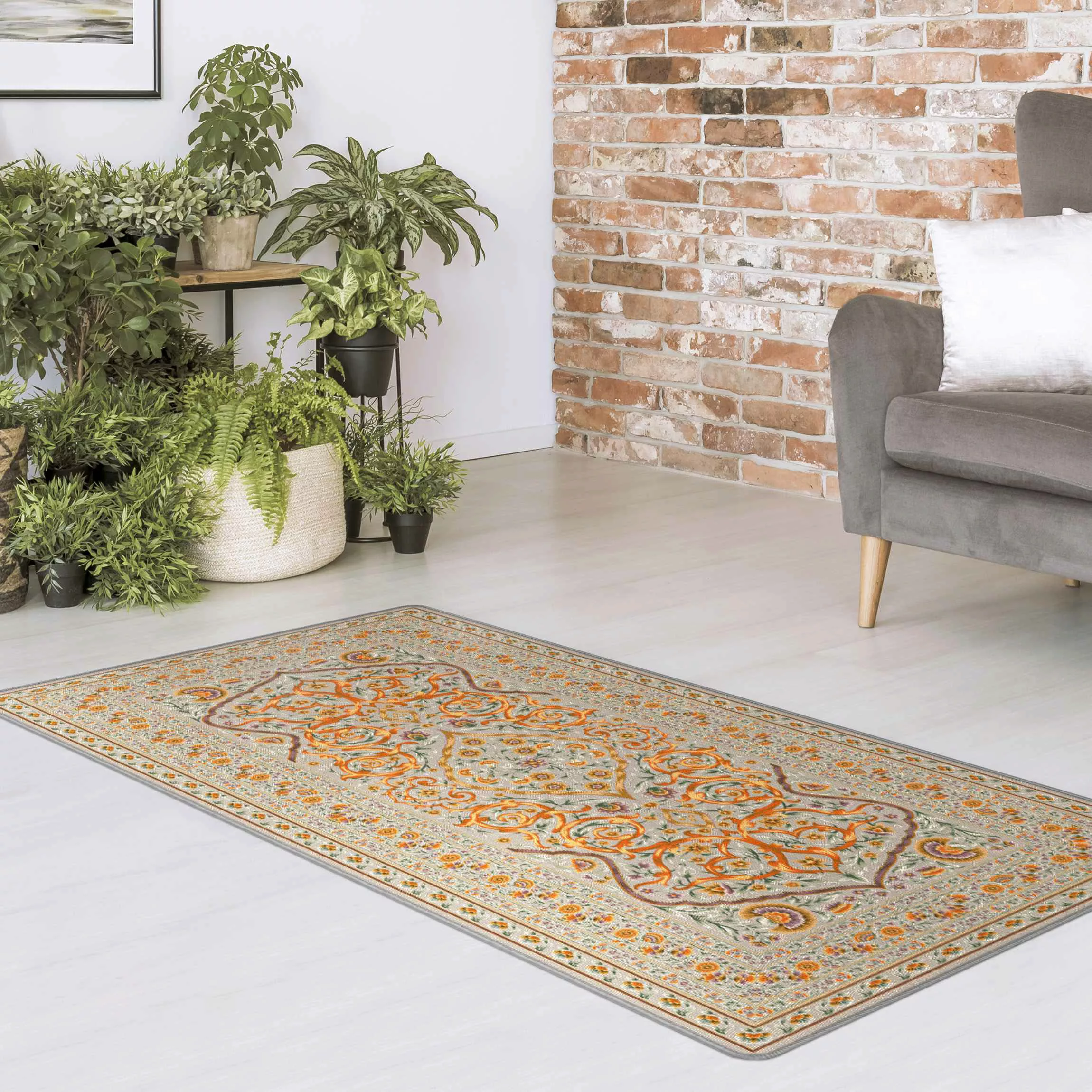 Teppich Prächtiger Ornamentteppich beige günstig online kaufen