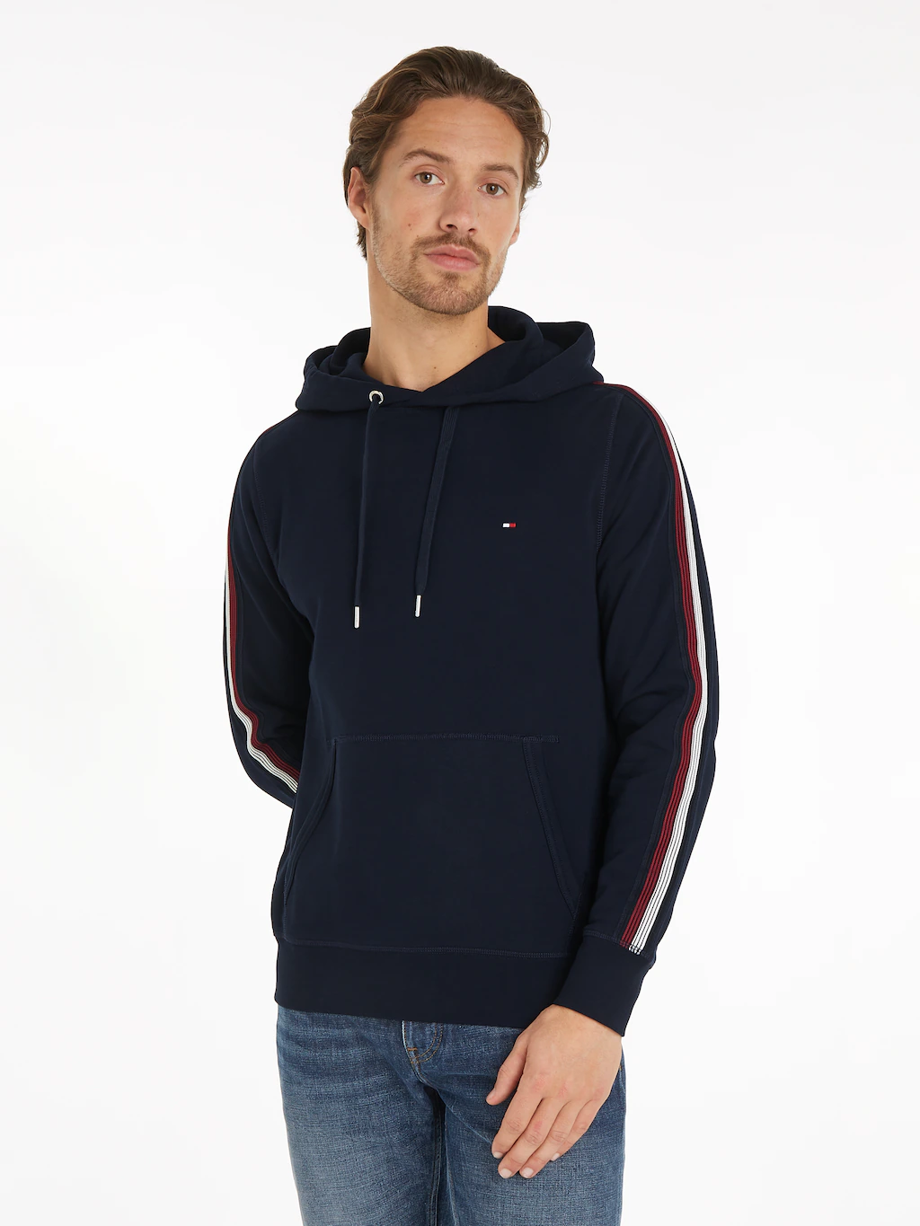 Tommy Hilfiger Kapuzensweatshirt GLOBAL STRIPE TAPE HOODY Tape mit Streifen günstig online kaufen