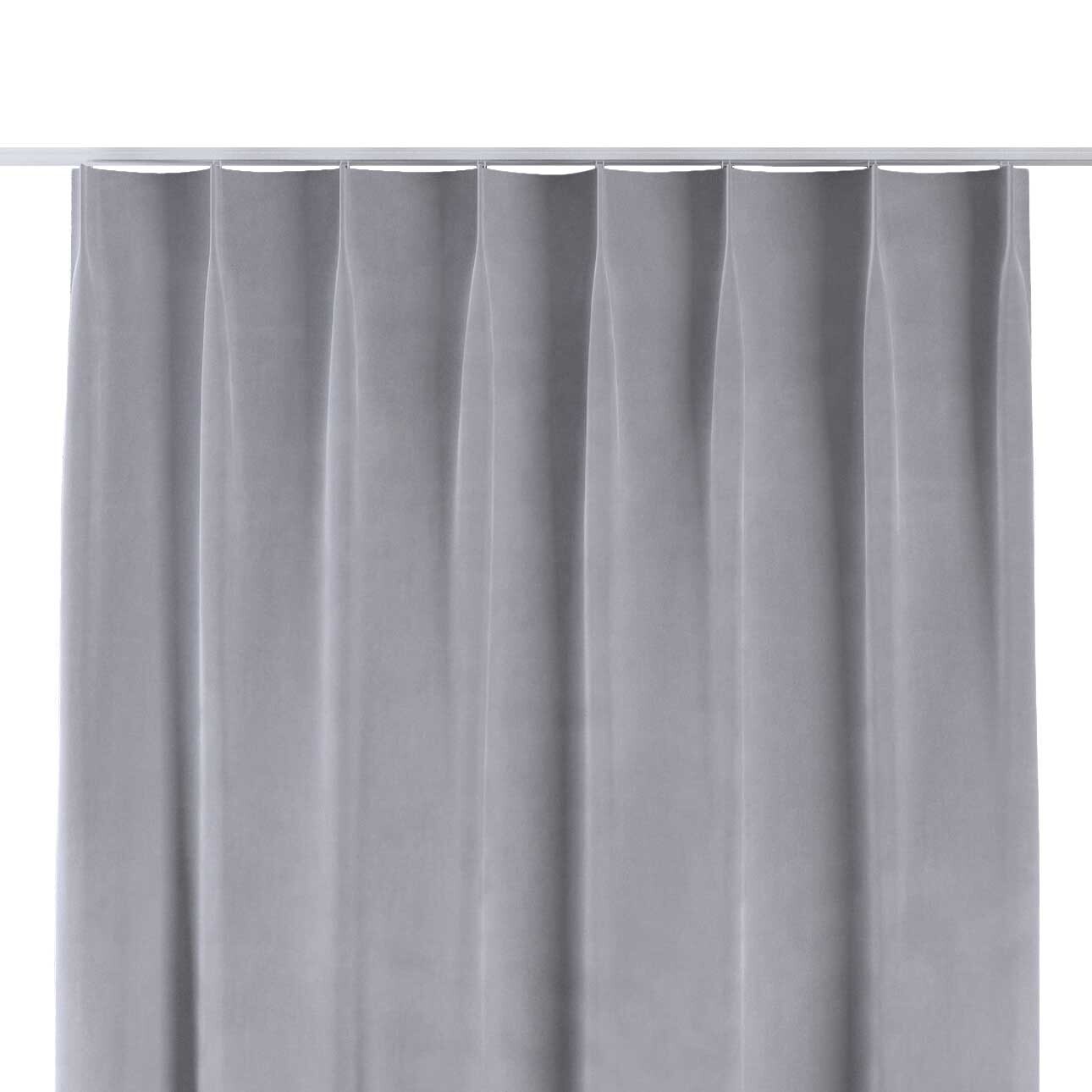 Vorhang mit flämischen 1-er Falten, grau, Velvet (704-24) günstig online kaufen