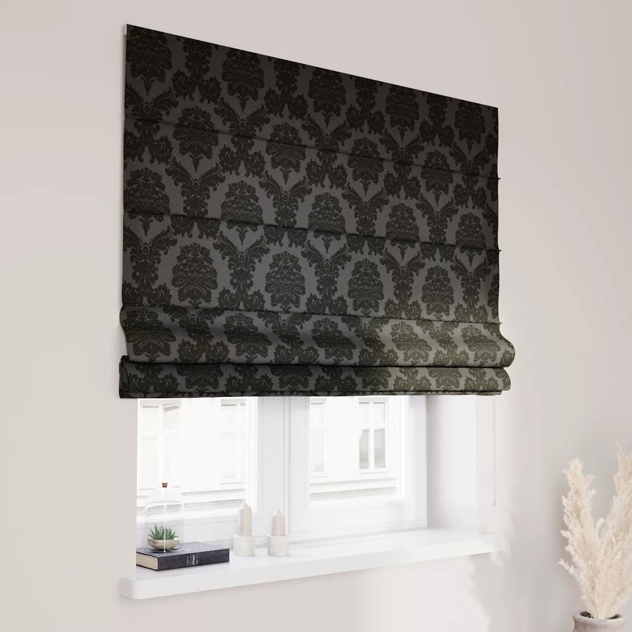 Dekoria Raffrollo Capri, schwarz, 160 x 170 cm günstig online kaufen