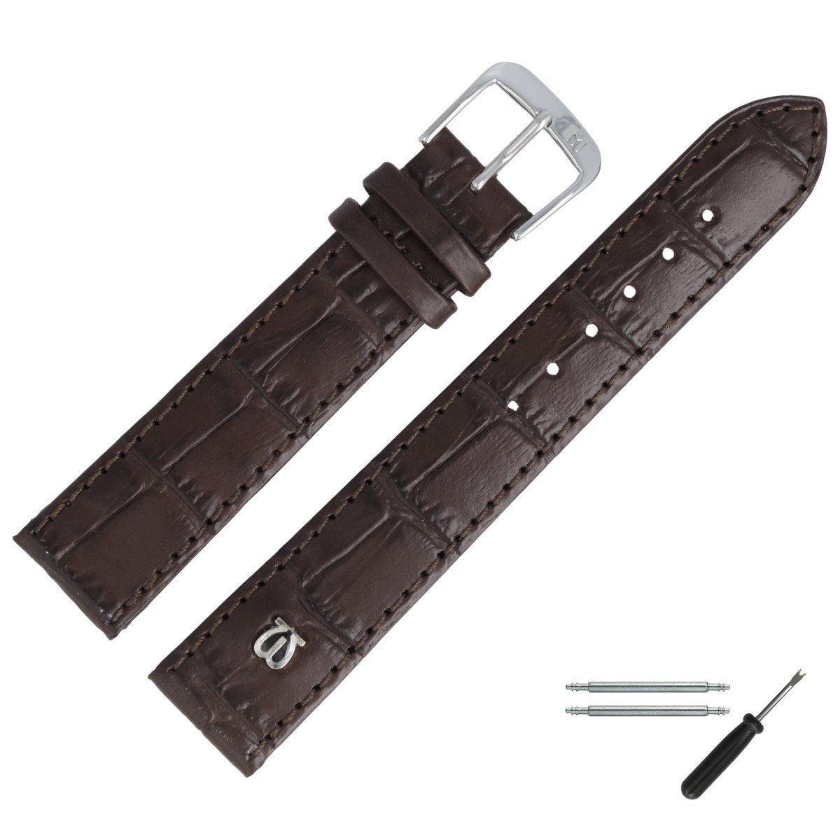 MARBURGER Uhrenarmband 16mm Leder Alligator Prägung günstig online kaufen