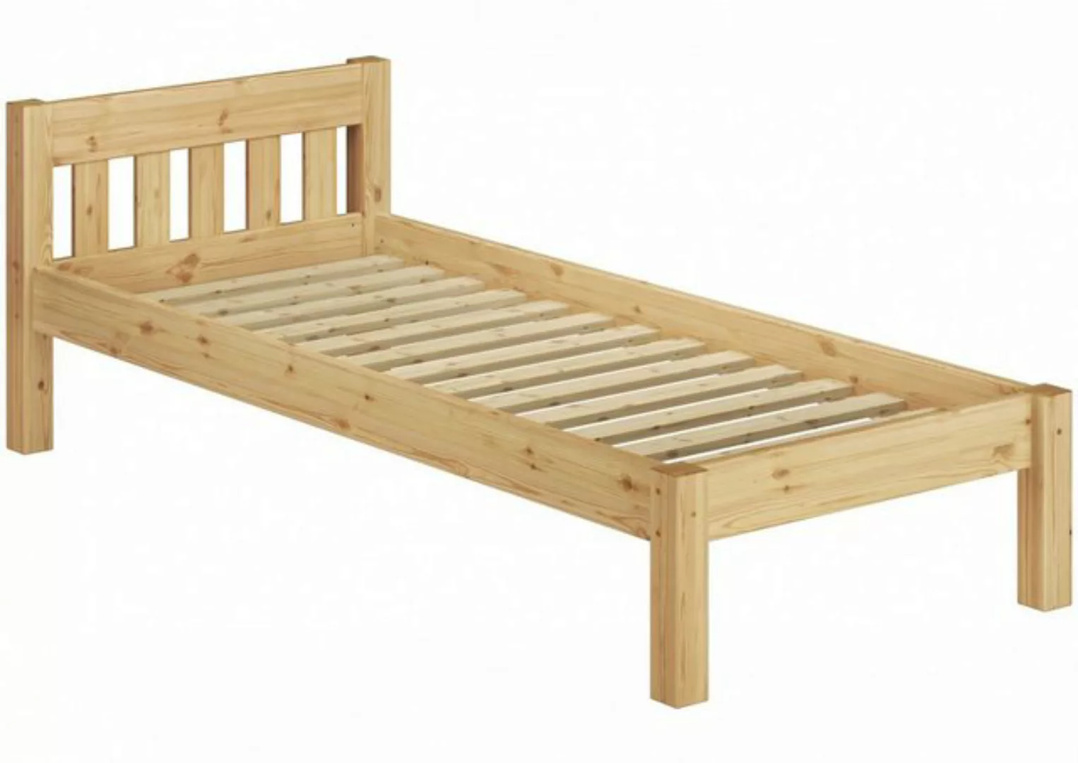 Erst-Holz® Kurzes Einzelbett 90x190 Kiefer massiv mit Rost natur Gr. 90 x 1 günstig online kaufen