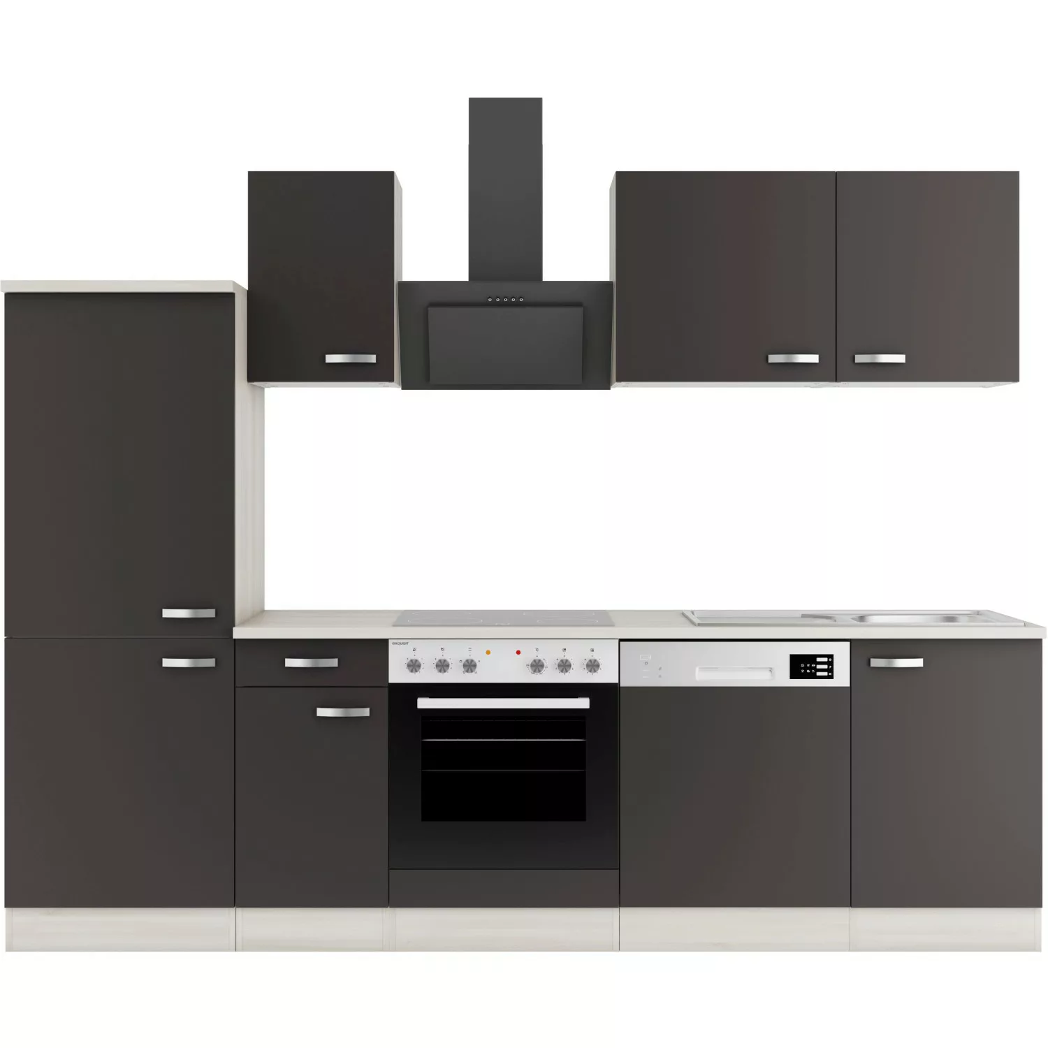 OPTIFIT Faro220 Küchenzeile 270 cm ohne E-Geräte Anthrazit günstig online kaufen