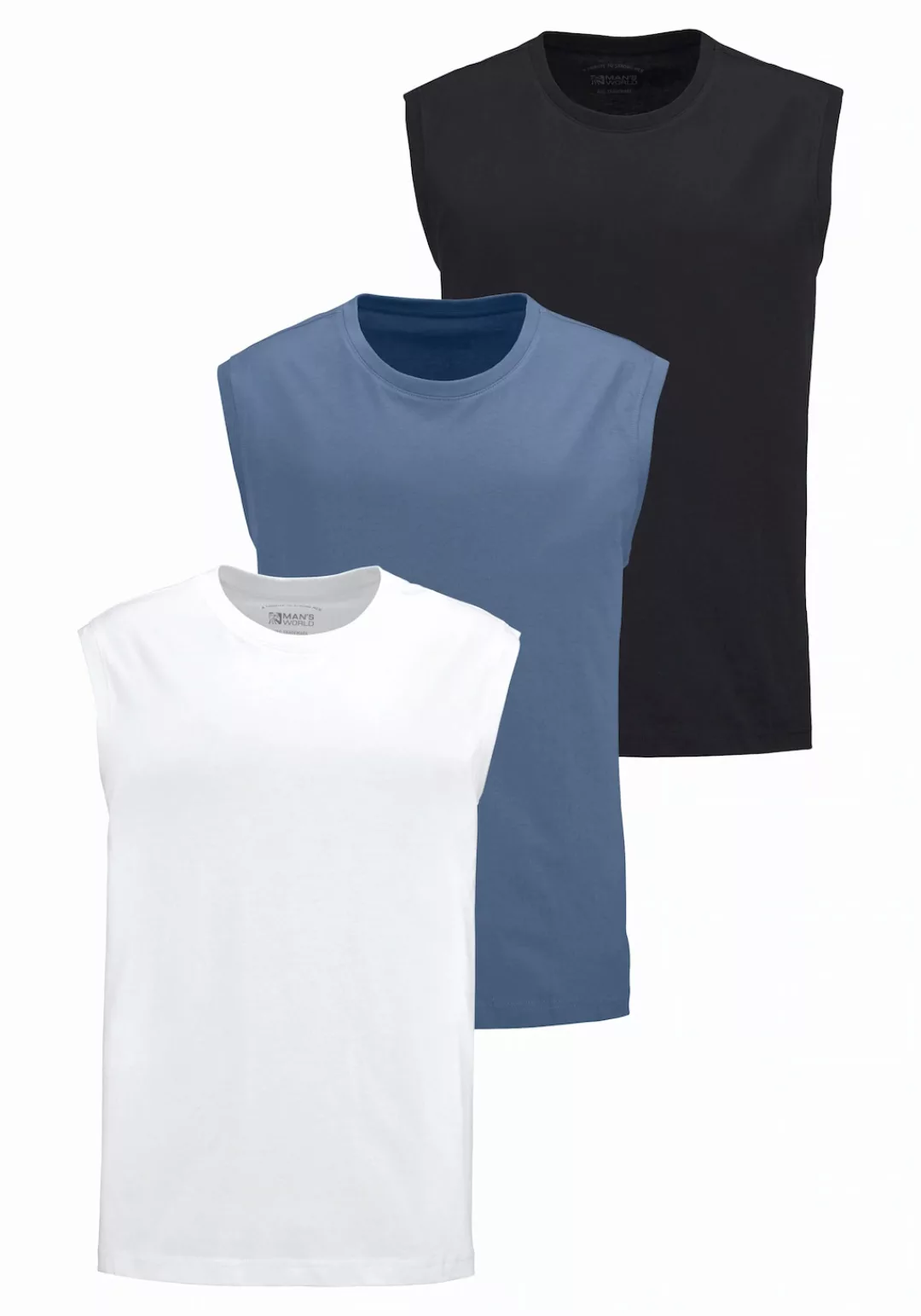 Man's World Muscleshirt (Packung, 3-tlg., 3er-Pack) aus reiner Baumwolle günstig online kaufen