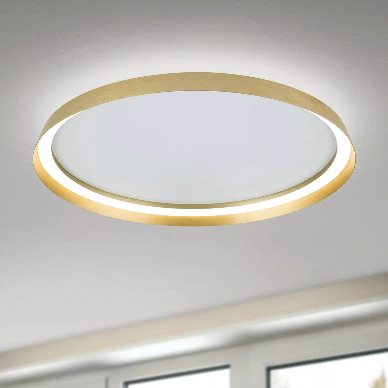 LED-Deckenlampe Manta, Ø 60 cm, goldfarben, Alu, up/down günstig online kaufen