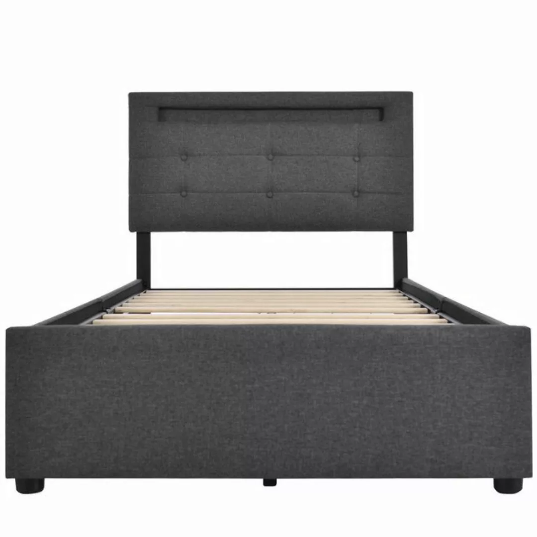 Gotagee Polsterbett Jugendbett Bettgestell mit LED Einzelbett 90x200cm Bett günstig online kaufen