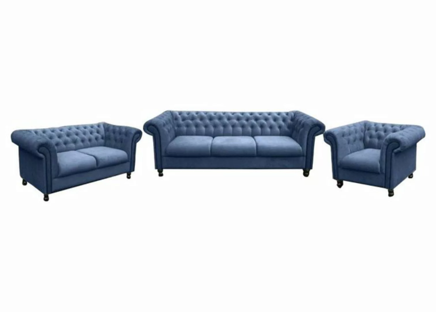 JVmoebel Sofa Schwarze Chesterfield Sofagarnitur Chesterfield Design Wohnzi günstig online kaufen