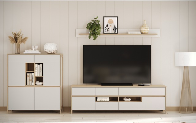Home affaire Wohnwand »Stranda, moderne Anbauwand, Komplettset im Scandi-St günstig online kaufen