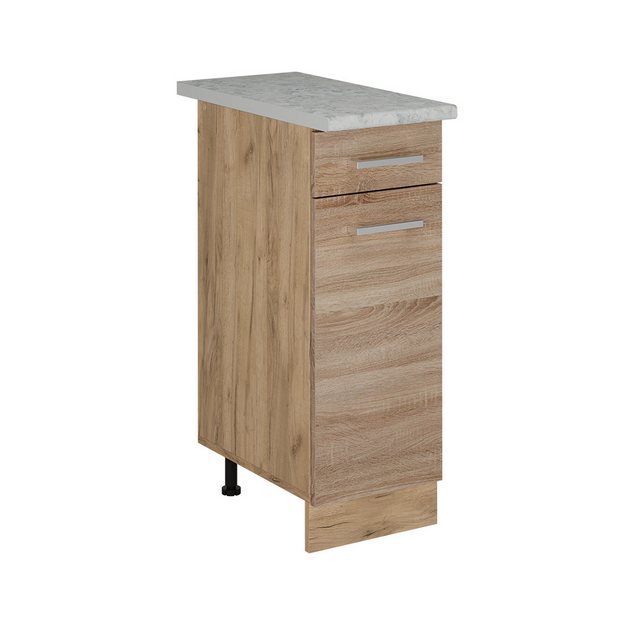 Vicco Unterschrank R-Line, Sonoma/Goldkraft Eiche, 30 cm AP Marmor günstig online kaufen