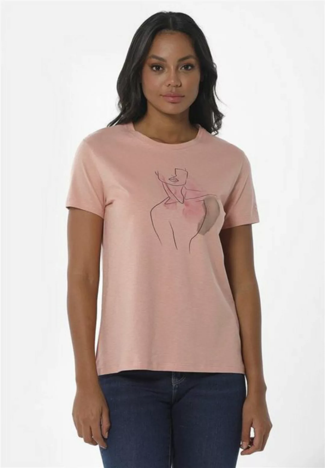 ORGANICATION T-Shirt Women's Printed T-shirt in Salmon Pink günstig online kaufen