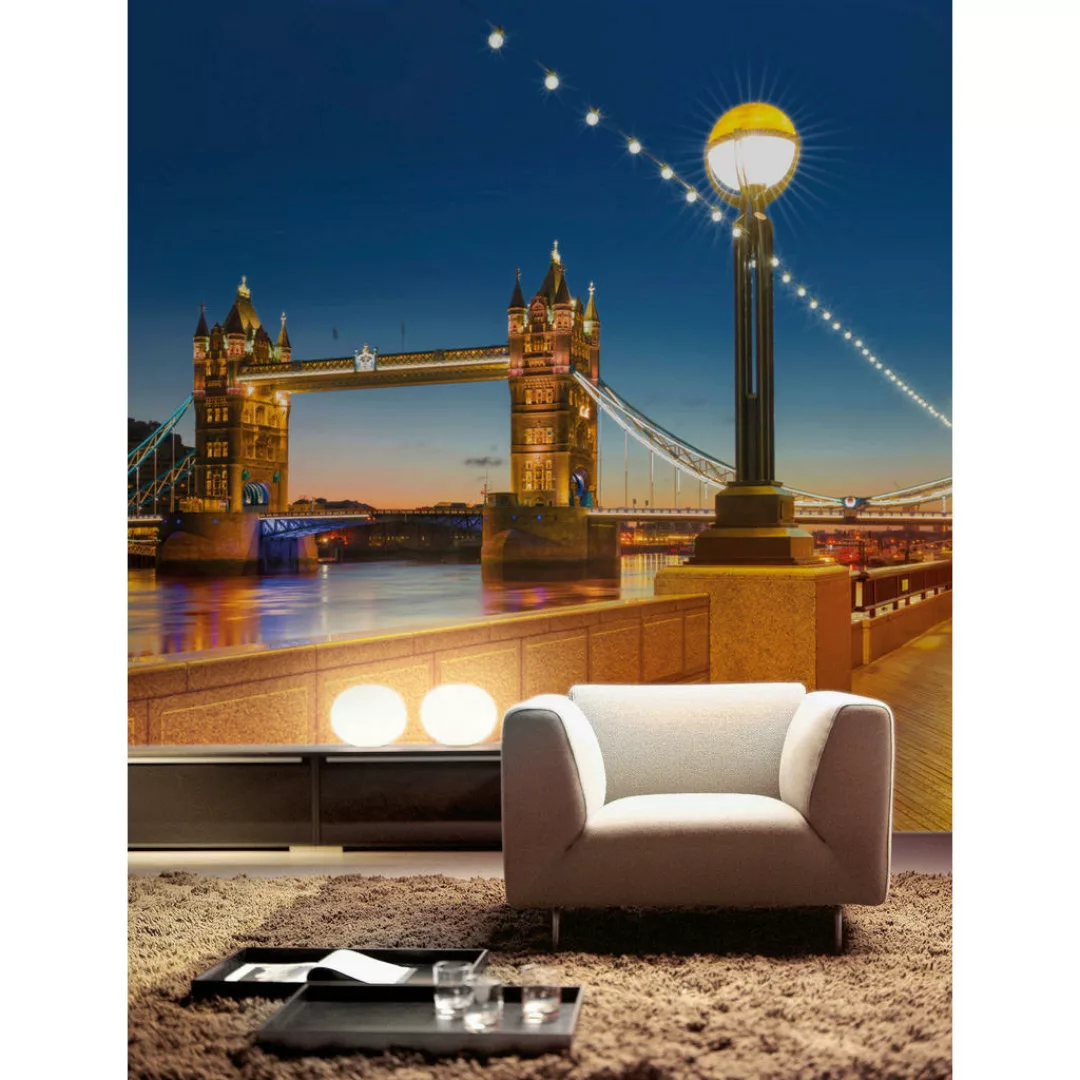 KOMAR Papier Fototapete - Tower Bridge - Größe 368 x 254 cm mehrfarbig günstig online kaufen