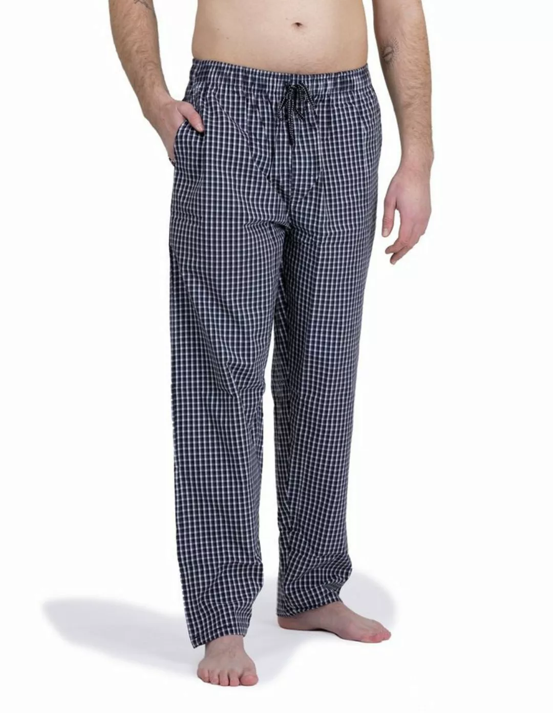 Moonline Schlafhose Herren Webhose Freizeithose Loungewear aus 100% Baumwol günstig online kaufen