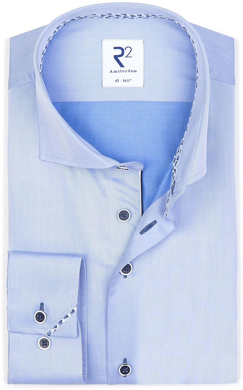 R2 Hemd Twill Blau - Größe 40 günstig online kaufen