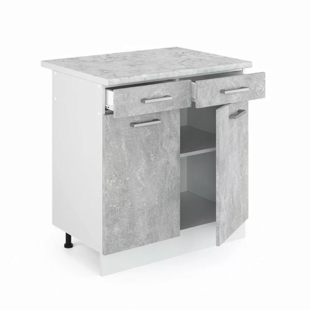 Vicco Schranksystem R-Line, Beton/Weiß, 80cm mit Schubladen und Türen, mit günstig online kaufen