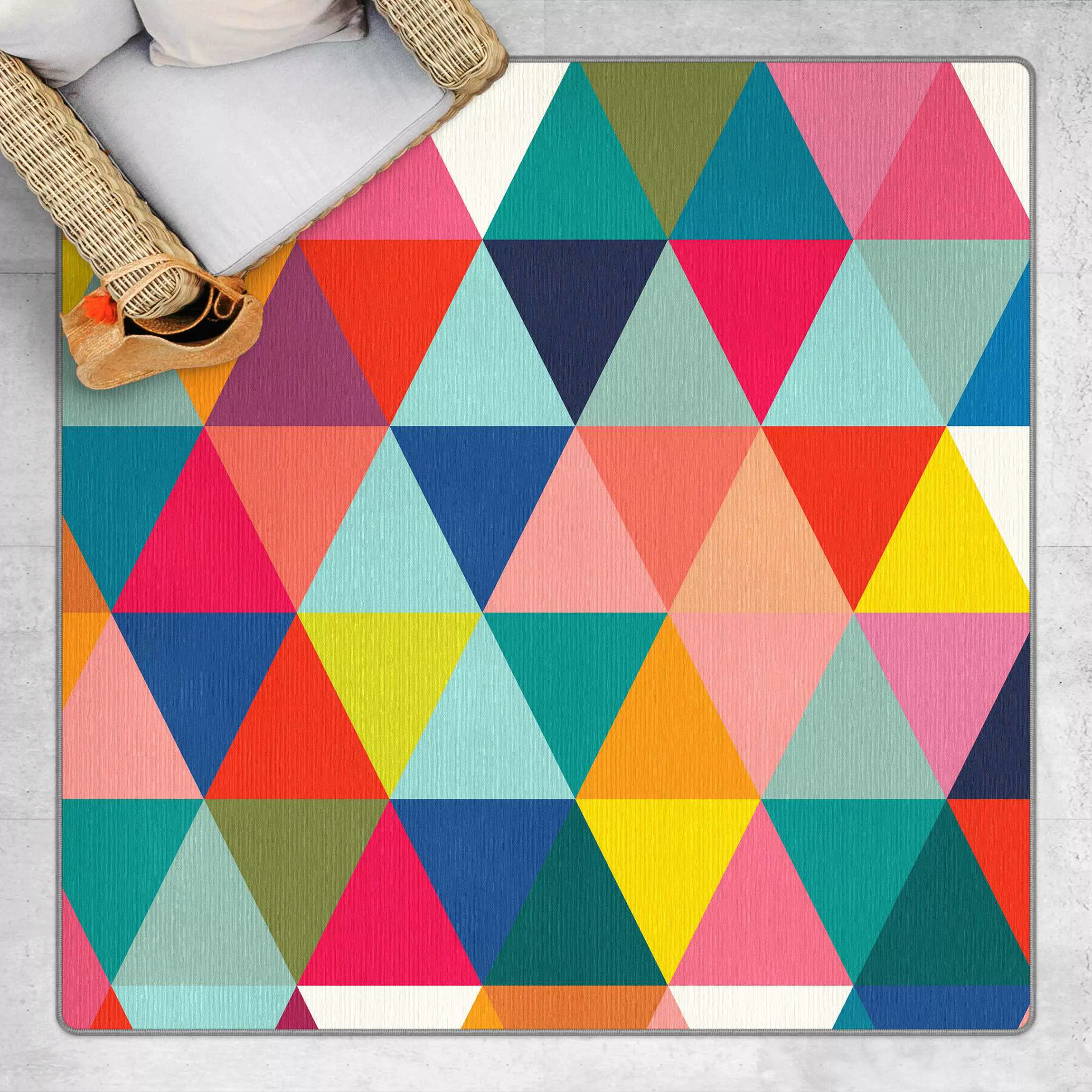 Teppich Buntes Dreieck-Muster günstig online kaufen