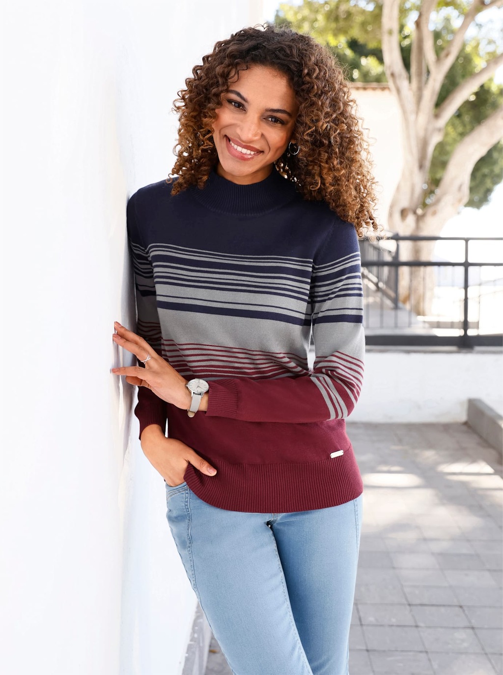 Casual Looks Strickpullover "Stehkragen-Pullover" günstig online kaufen