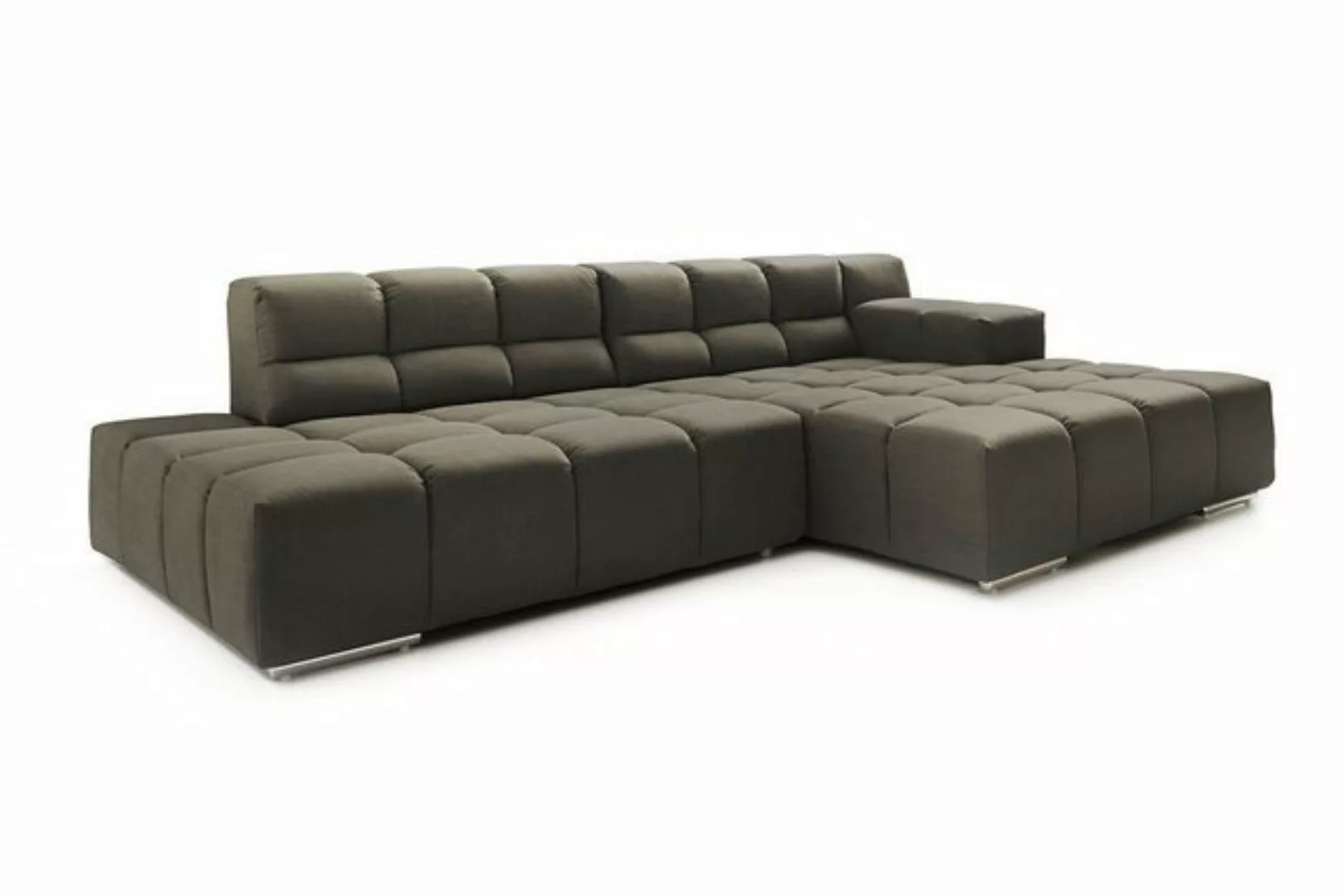 daslagerhaus living Ecksofa Ecksofa Cube Stoff dunkelbraun günstig online kaufen