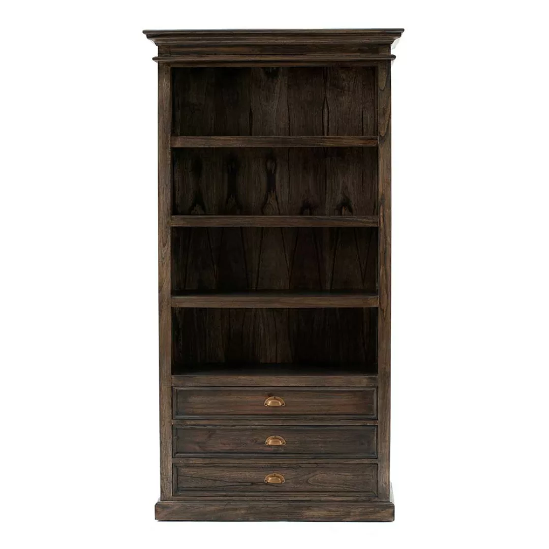Kolonial Bücherregal in Holz Black Wash 190 cm hoch günstig online kaufen