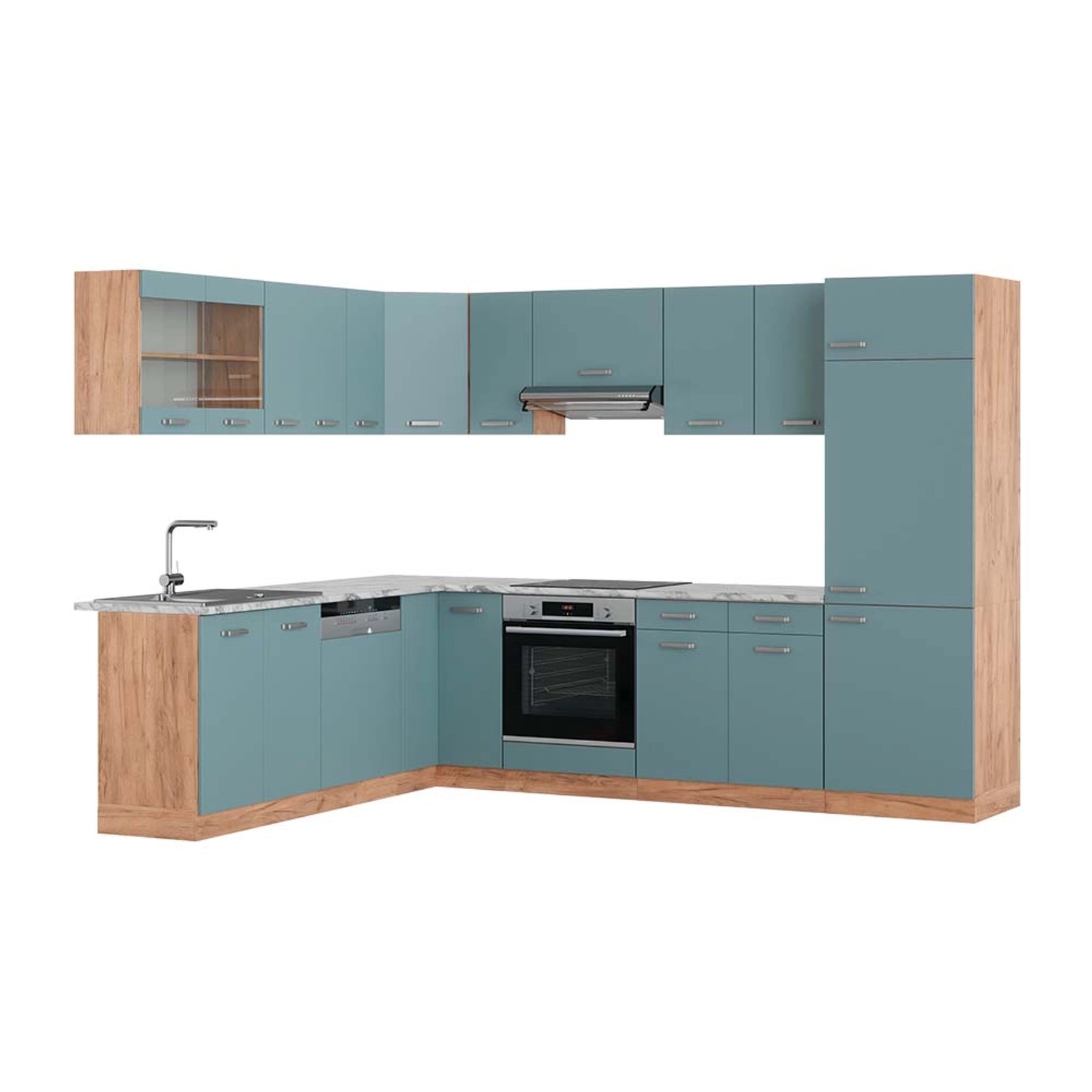 Vicco Küchenzeile R-Line, Weiß/Anthrazit, 240 cm, günstig online kaufen
