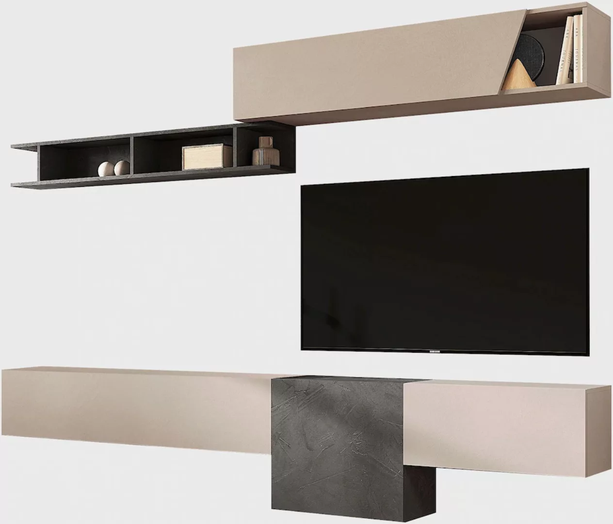 INOSIGN Wohnwand "INFINITY, 5tlg. Breite 262 cm, moderne Mediawand (1xLowbo günstig online kaufen
