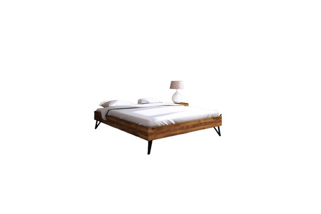 Natur24 Einzelbett Bett Rolo 3 Sonderlänge 120x220 Wildeiche Metallbeine oh günstig online kaufen