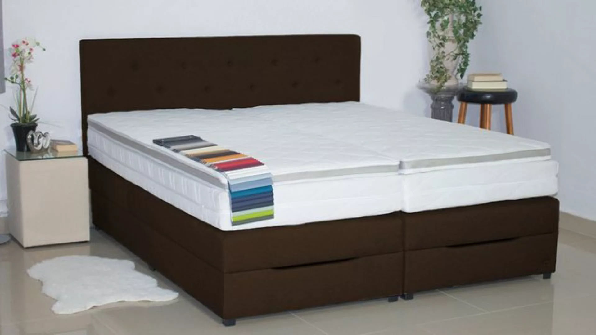 PAARA Boxspringbett Rio mit Bettkasten Kopfteil verstellbar Stauraum, inkl. günstig online kaufen