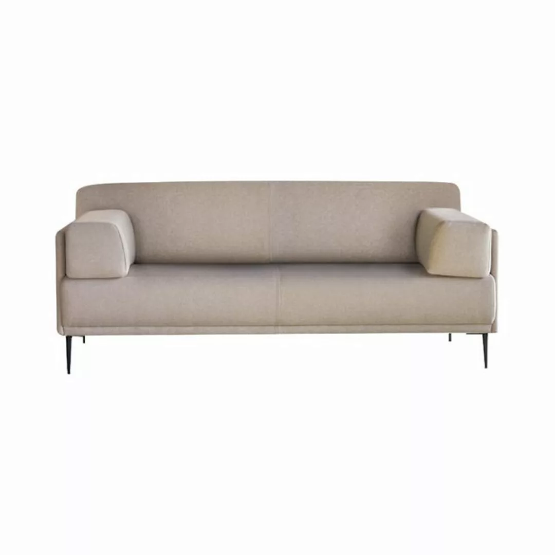 Tikamoon Sofa Finn 3-Sitzer-Sofa mit ecrufarbenem Stoffbezug günstig online kaufen