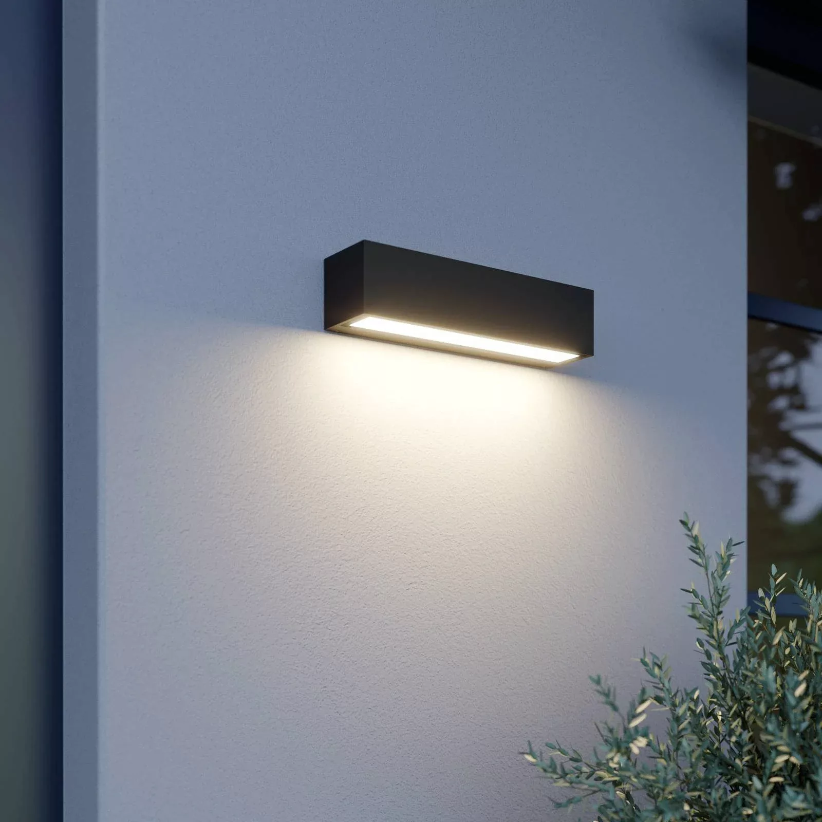 Lucande LED-Außenwandlampe Lengo, 25 cm, grafitgrau, 1-flg. günstig online kaufen