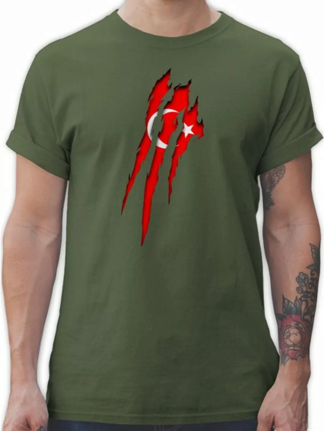 Shirtracer T-Shirt Türkei Krallenspuren Länder Wappen günstig online kaufen