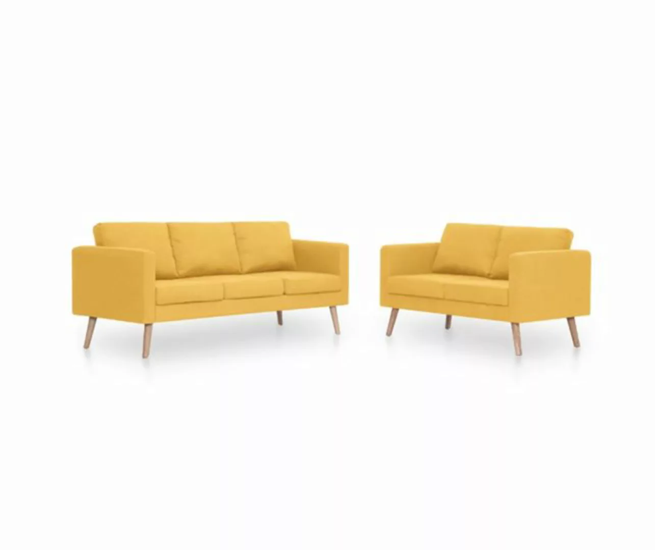 DOTMALL Big-Sofa 2-teilige Sofagarnitur Stoff Gelb günstig online kaufen
