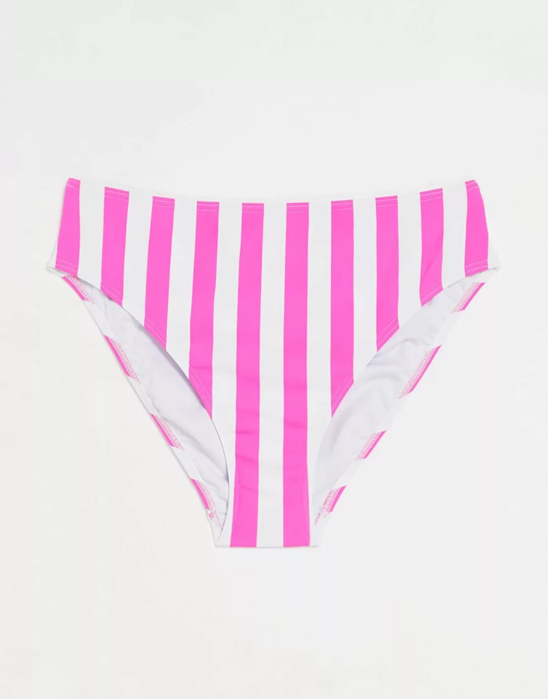 Figleaves – Corsica – Bauchformender Bikinislip in Orchidee gestreift-Rosa günstig online kaufen