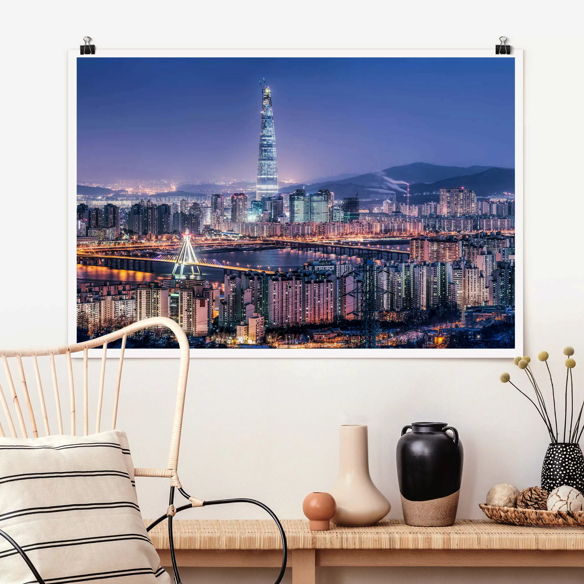 Poster Lotte World Tower bei Nacht günstig online kaufen