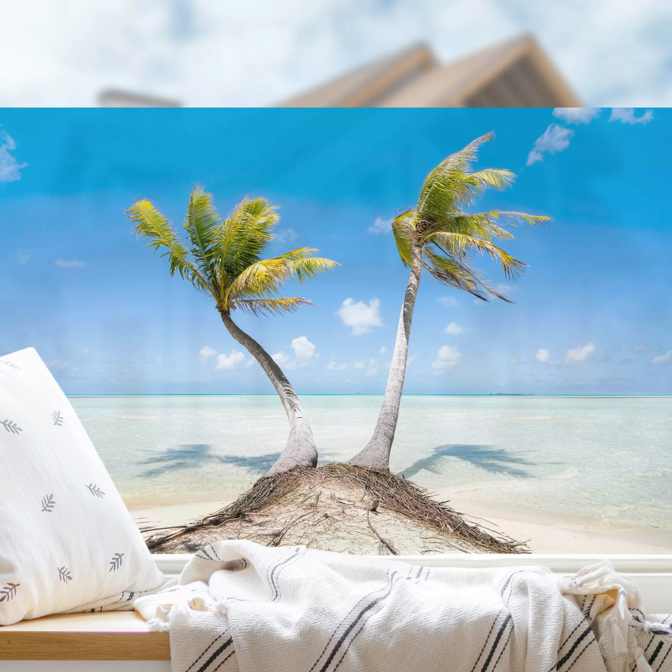 Fensterfolie Urlaub unter Palmen günstig online kaufen
