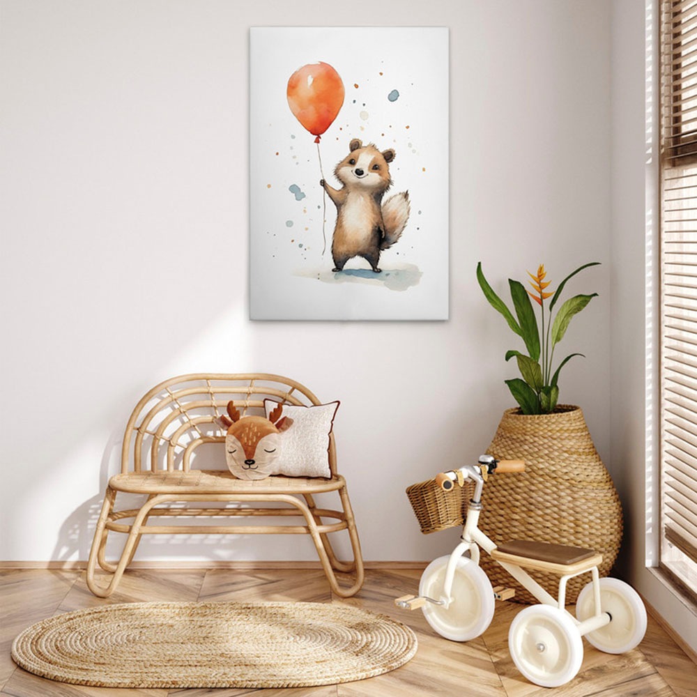 A.S. Création Leinwandbild "Cute Raccoon Orange - Wandbild Weiß Braun Keilr günstig online kaufen