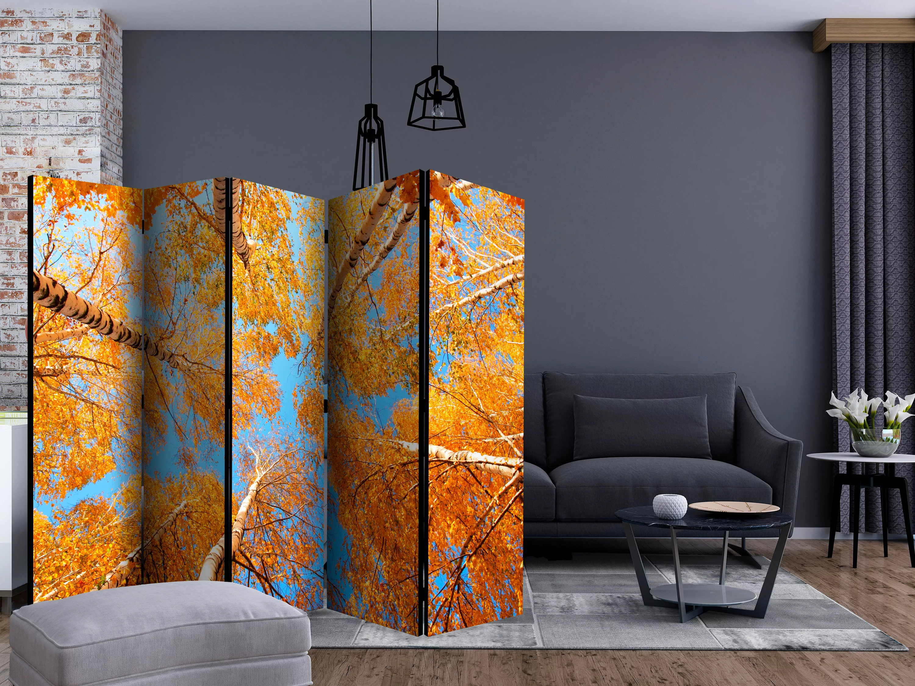 5-teiliges Paravent - Autumnal Treetops Ii [room Dividers] günstig online kaufen