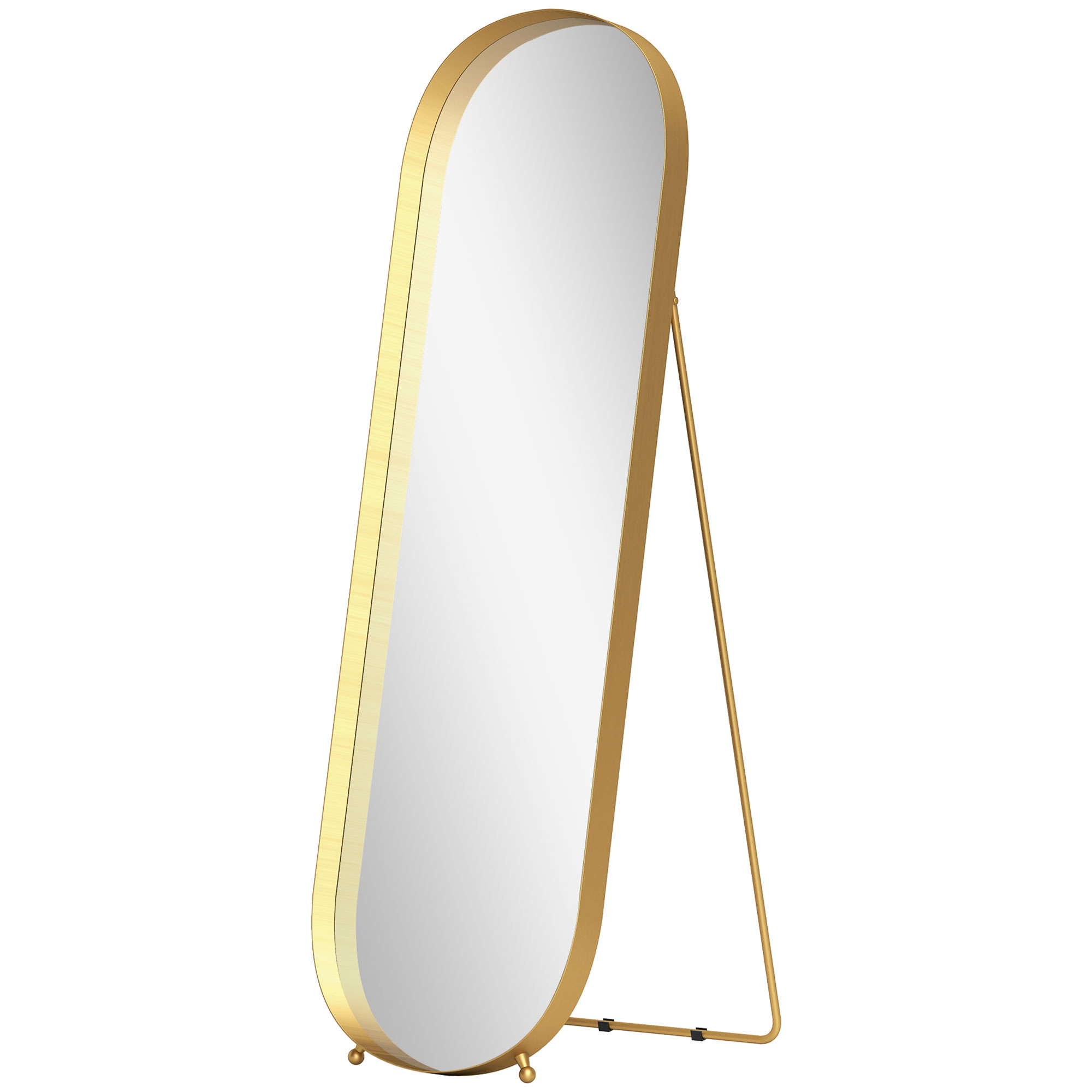 HOMCOM Ganzkörperspiegel 160 x 50 cm Gewölbter Standspiegel mit Metallrahme günstig online kaufen