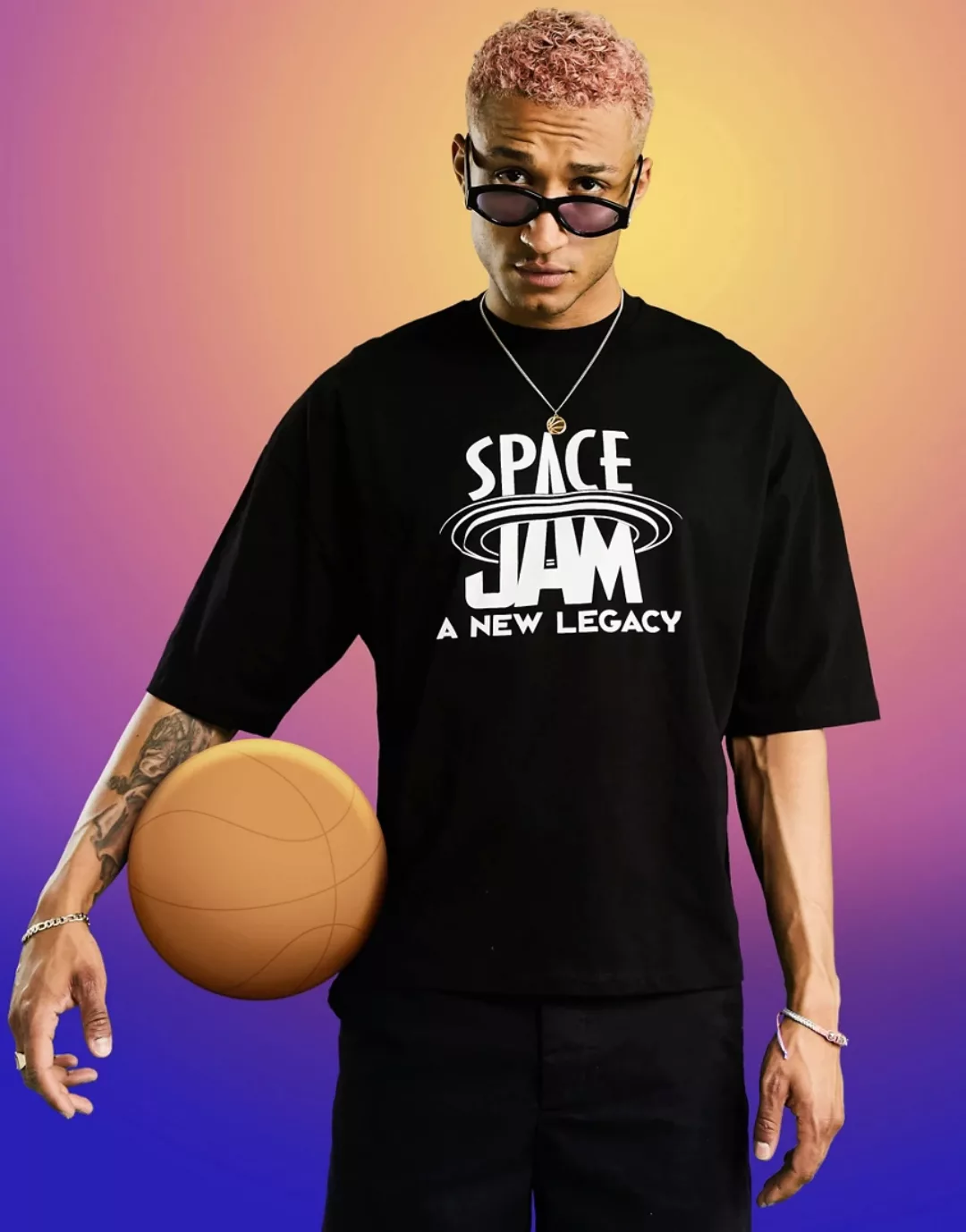 ASOS DESIGN – Space Jam: A New Legacy – Oversize-T-Shirt in Schwarz mit Auf günstig online kaufen